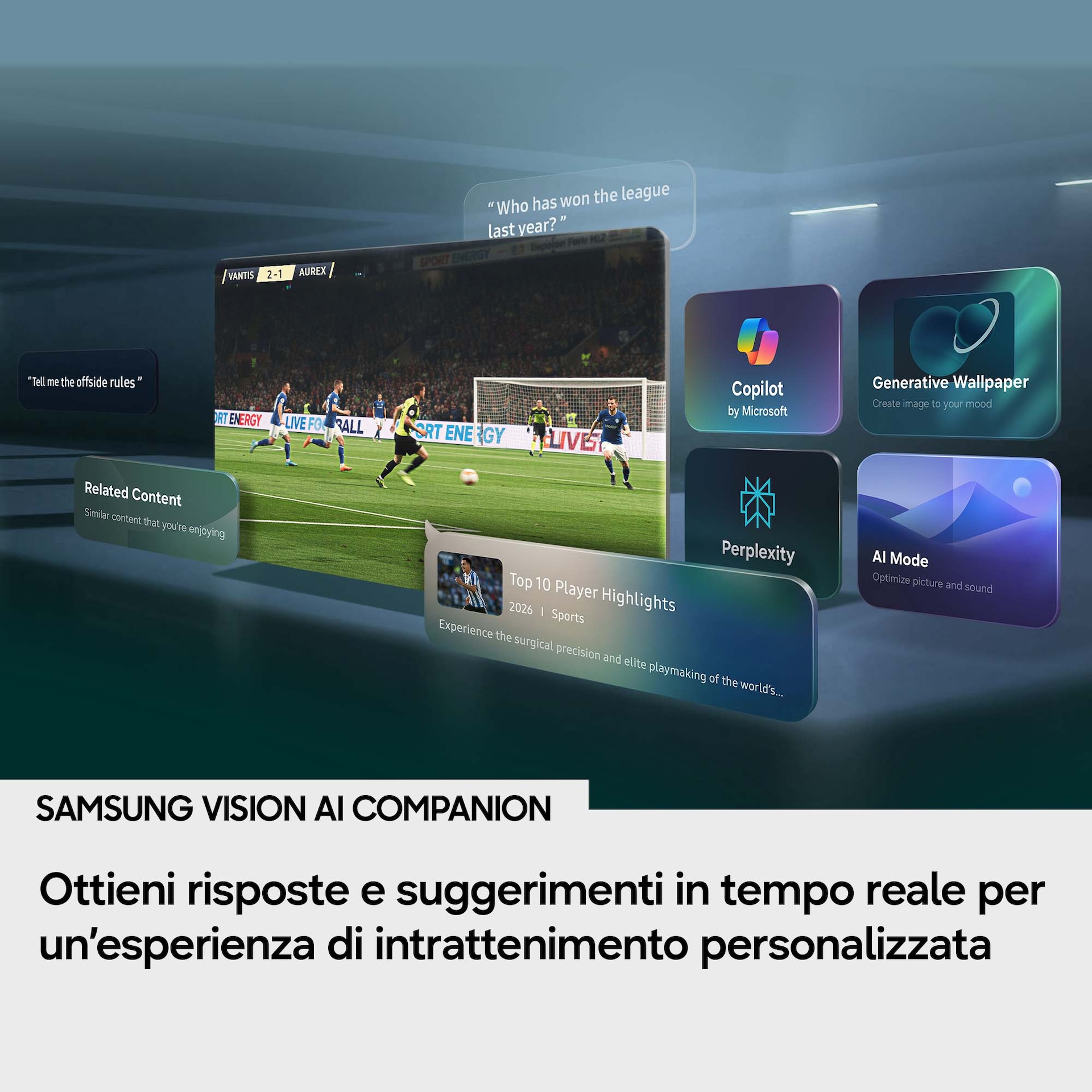 {size}" Mini LED M80H 4K Samsung Vision AI Smart TV (2026) R-Perspective Titanium Black 