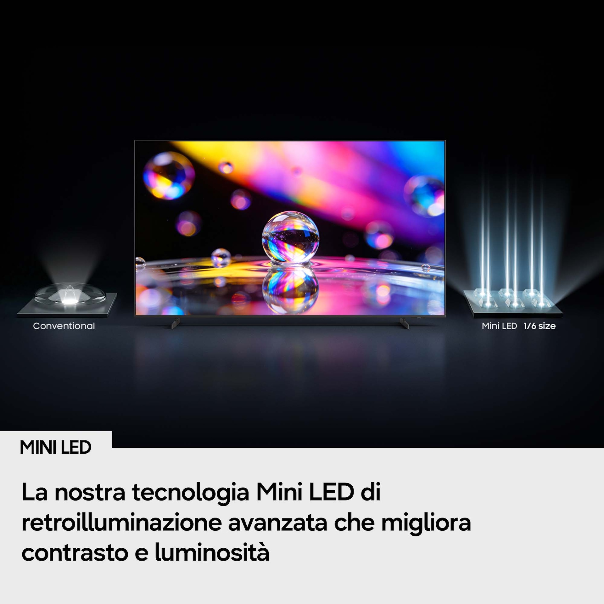 {size}" Mini LED M80H 4K Samsung Vision AI Smart TV (2026) Detail Titanium Black 