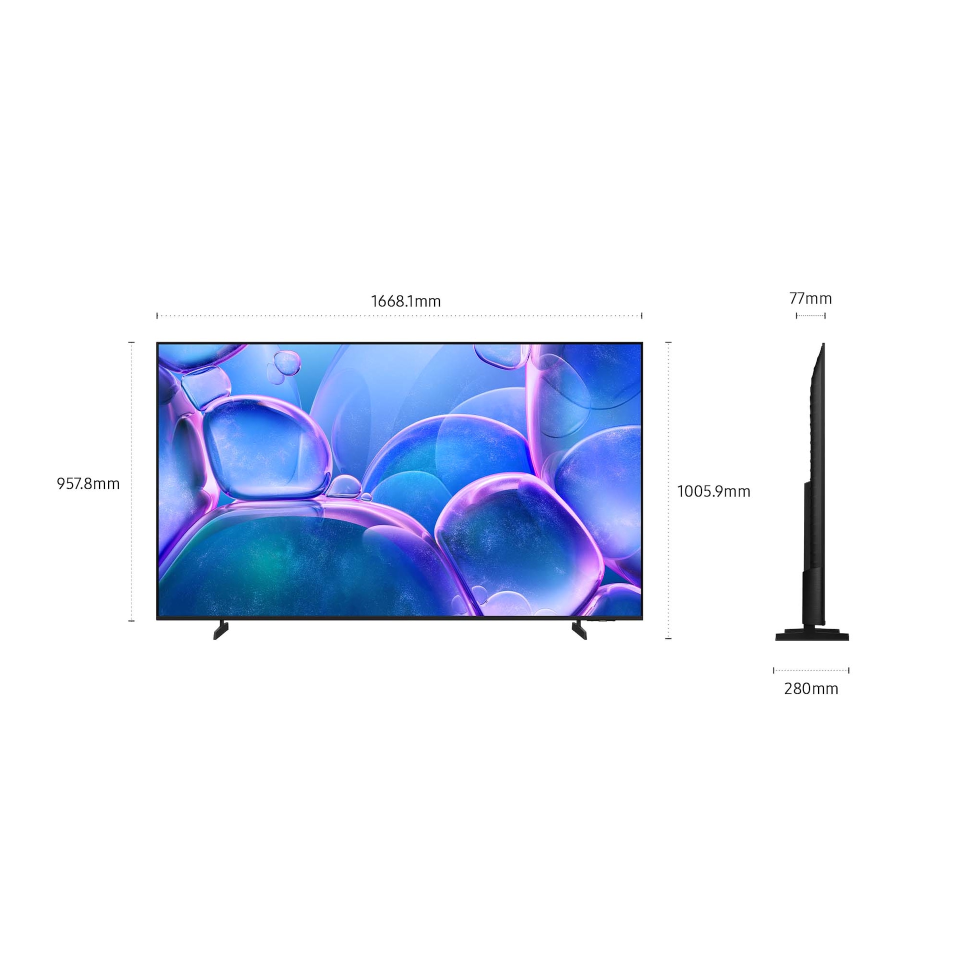 75" Crystal UHD U7000F 4K Smart TV (2025) Black