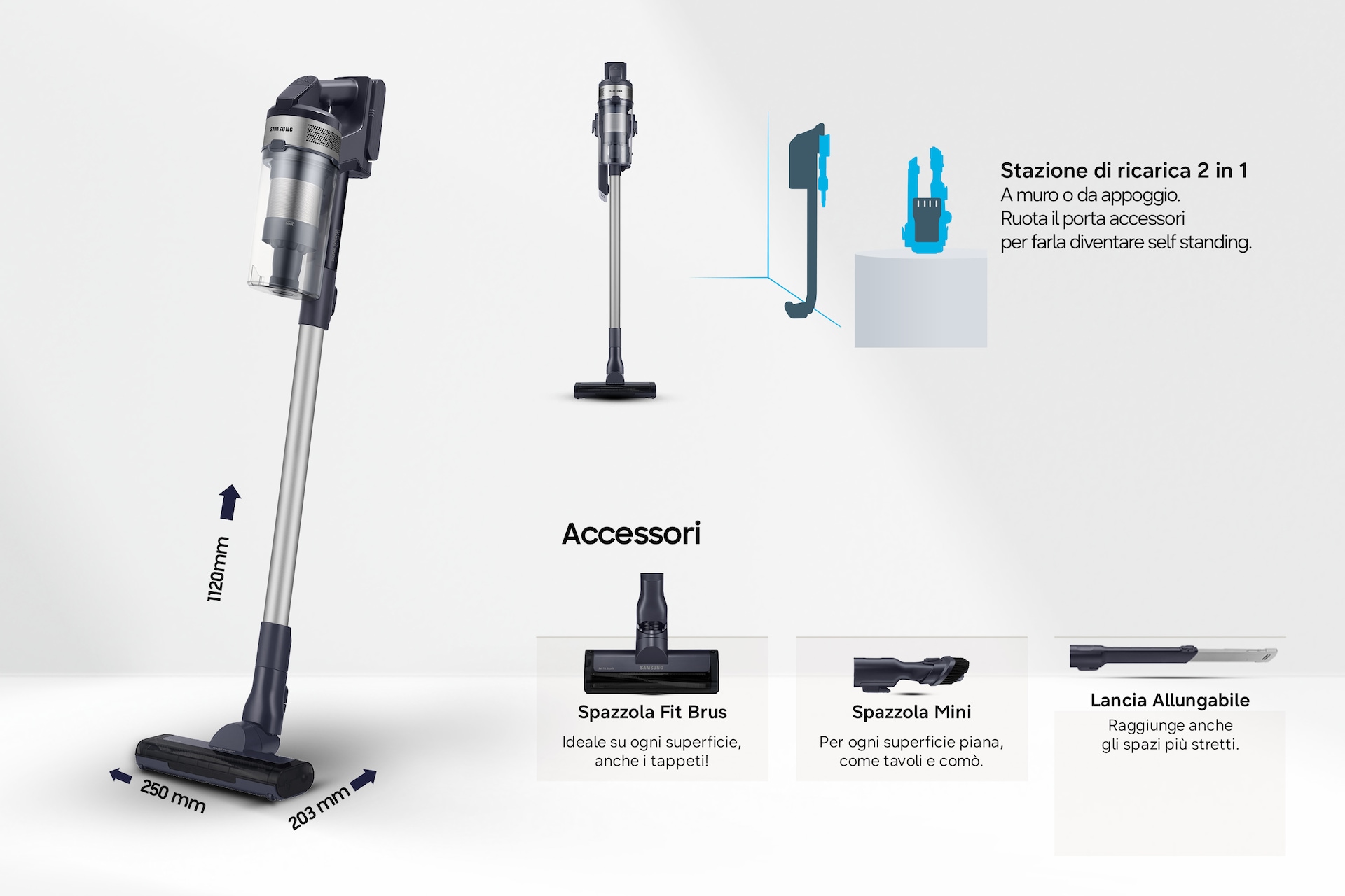 Aspirapolvere senza filo Samsung Jet™ 60 150 W VS15A60 ㅤ Silver