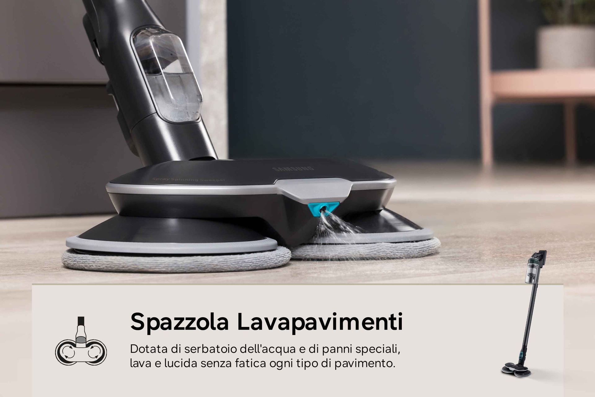 Aspirapolvere senza filo Samsung Jet 85S Premium 250W VS70H25WPT Teal Green