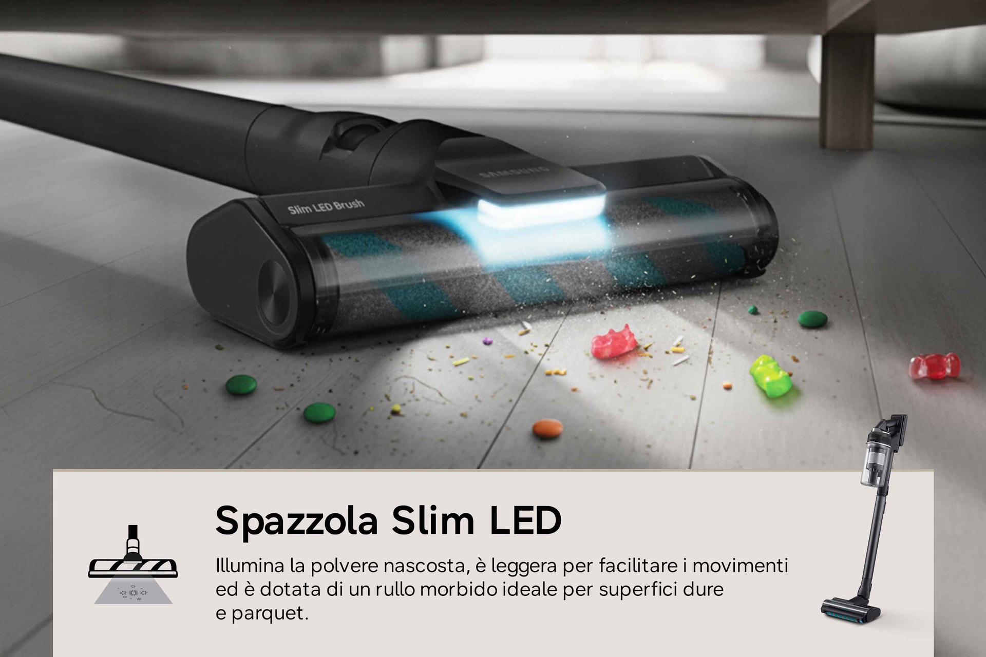 Aspirapolvere senza filo Samsung Jet 95S Complete Extra 280W VS70H28GEK Satin Black