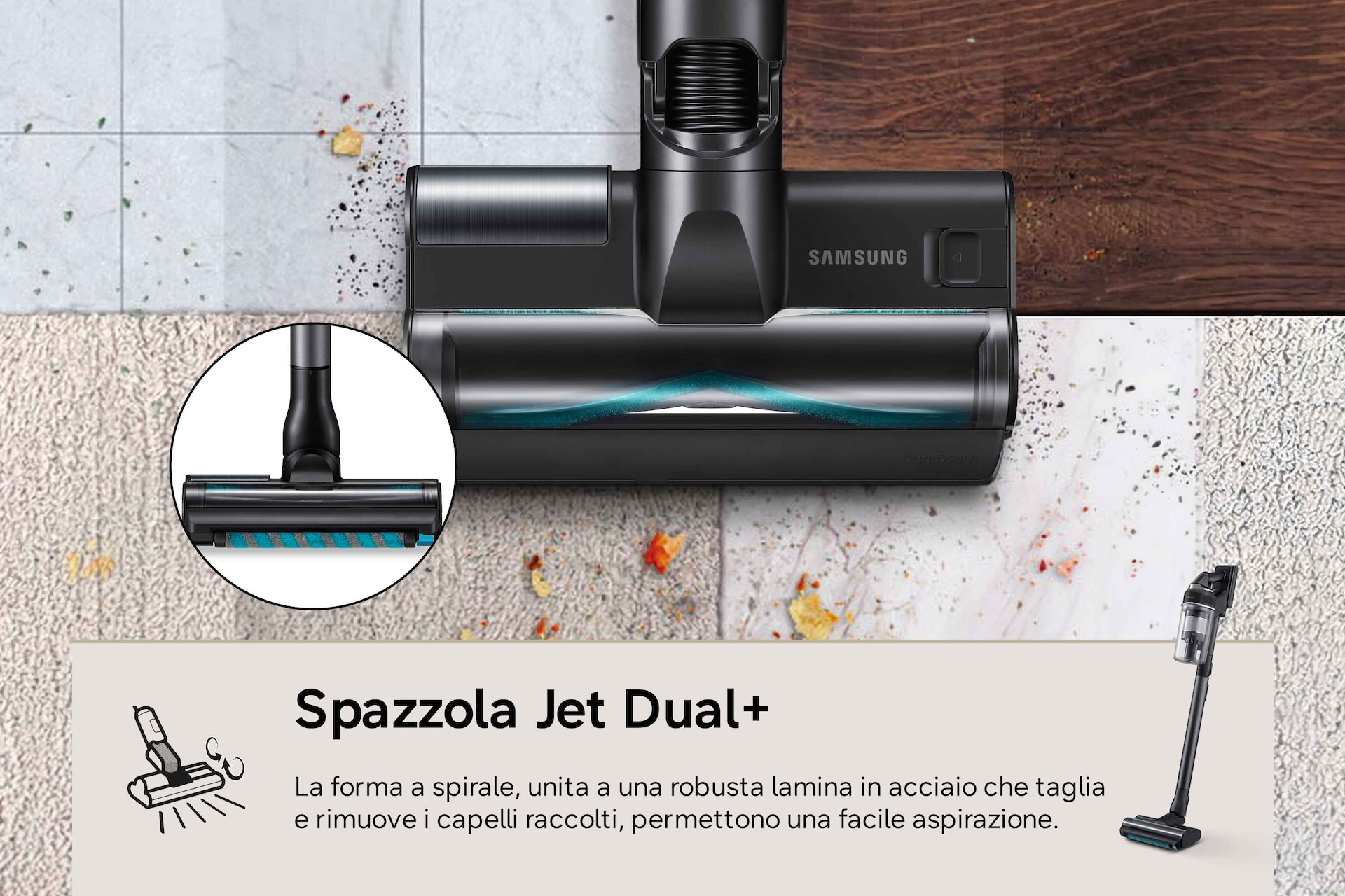 Aspirapolvere senza filo Samsung Jet 95S Pet Extra 280W VS70H28GTK Satin Black