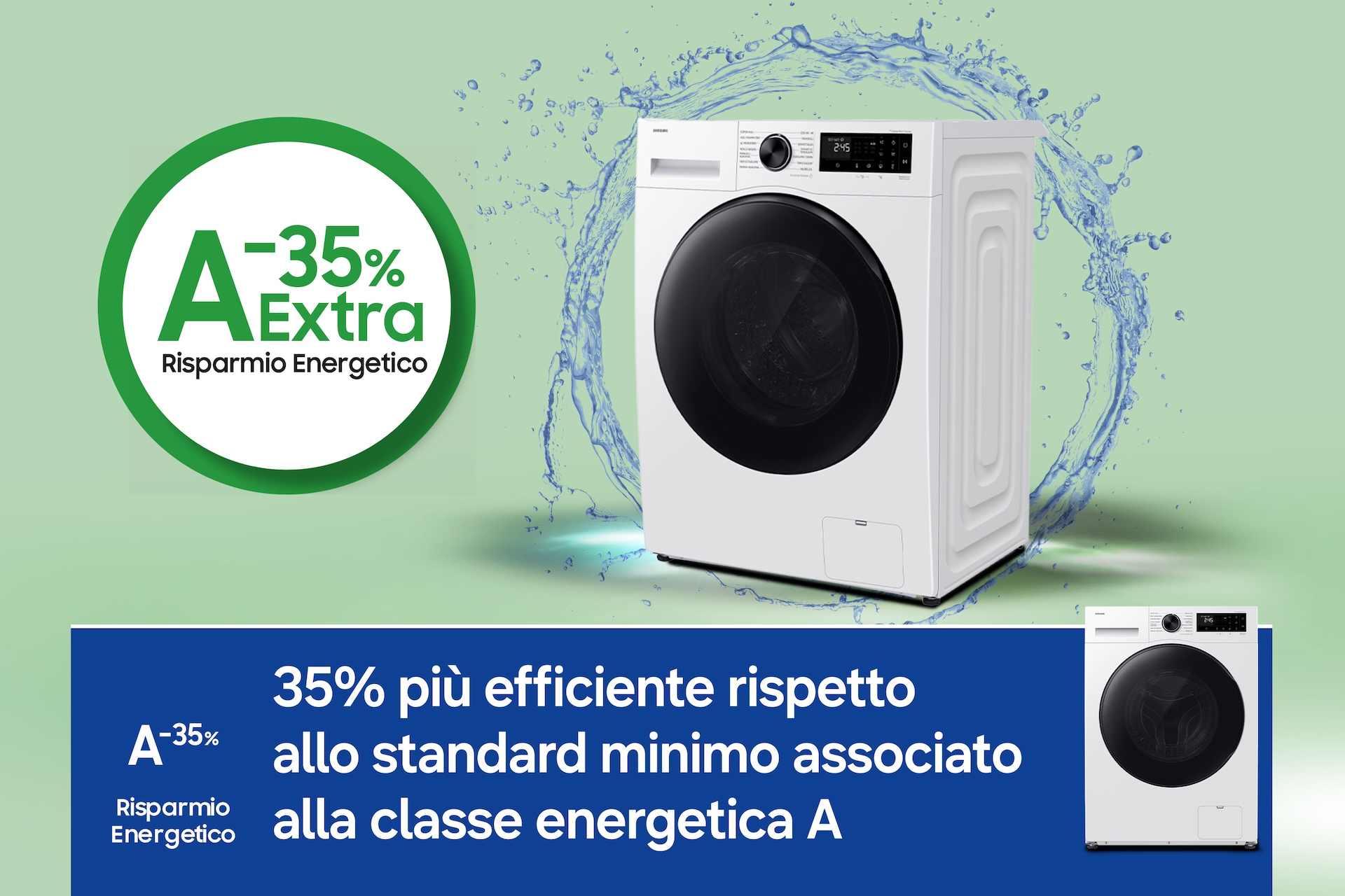 Lavasciuga Samsung Crystal Clean 9/6Kg WD90HG5U34BEET ‎ ‎ ‎ Bianco