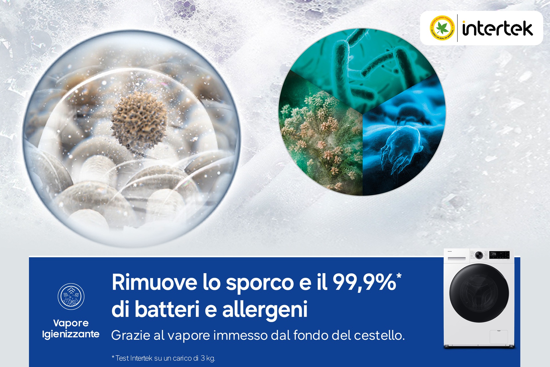 Lavasciuga Samsung Crystal Clean 9/6Kg WD90HG5U34BEET ‎ ‎ ‎ Bianco