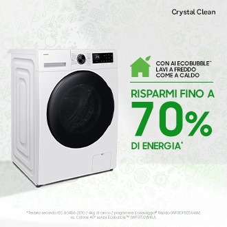 Lavasciuga Samsung Crystal Clean 9/6Kg WD90HG5U34BEET ‎ ‎ ‎ Bianco