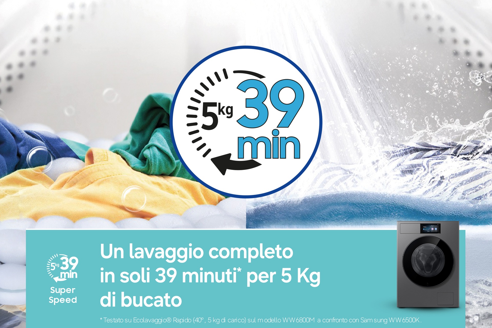 Lavatrice Samsung Bespoke AI Laundry 9kg WF90H09C4ST2 Gray