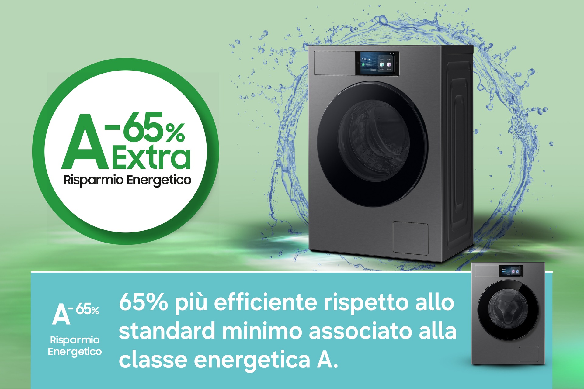 Lavatrice Samsung Bespoke AI Laundry 9kg WF90H09C4ST2 Gray