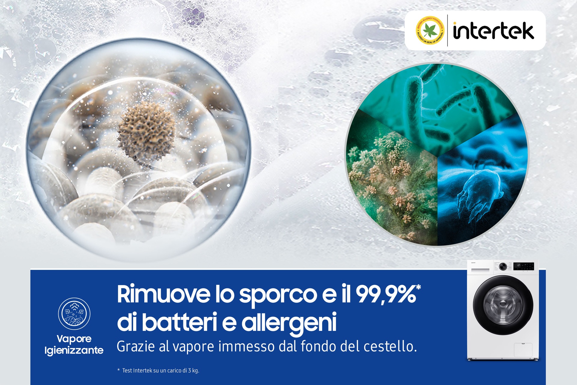 Lavatrice Samsung Crystal Clean 10Kg WW10FG5U34AEET White