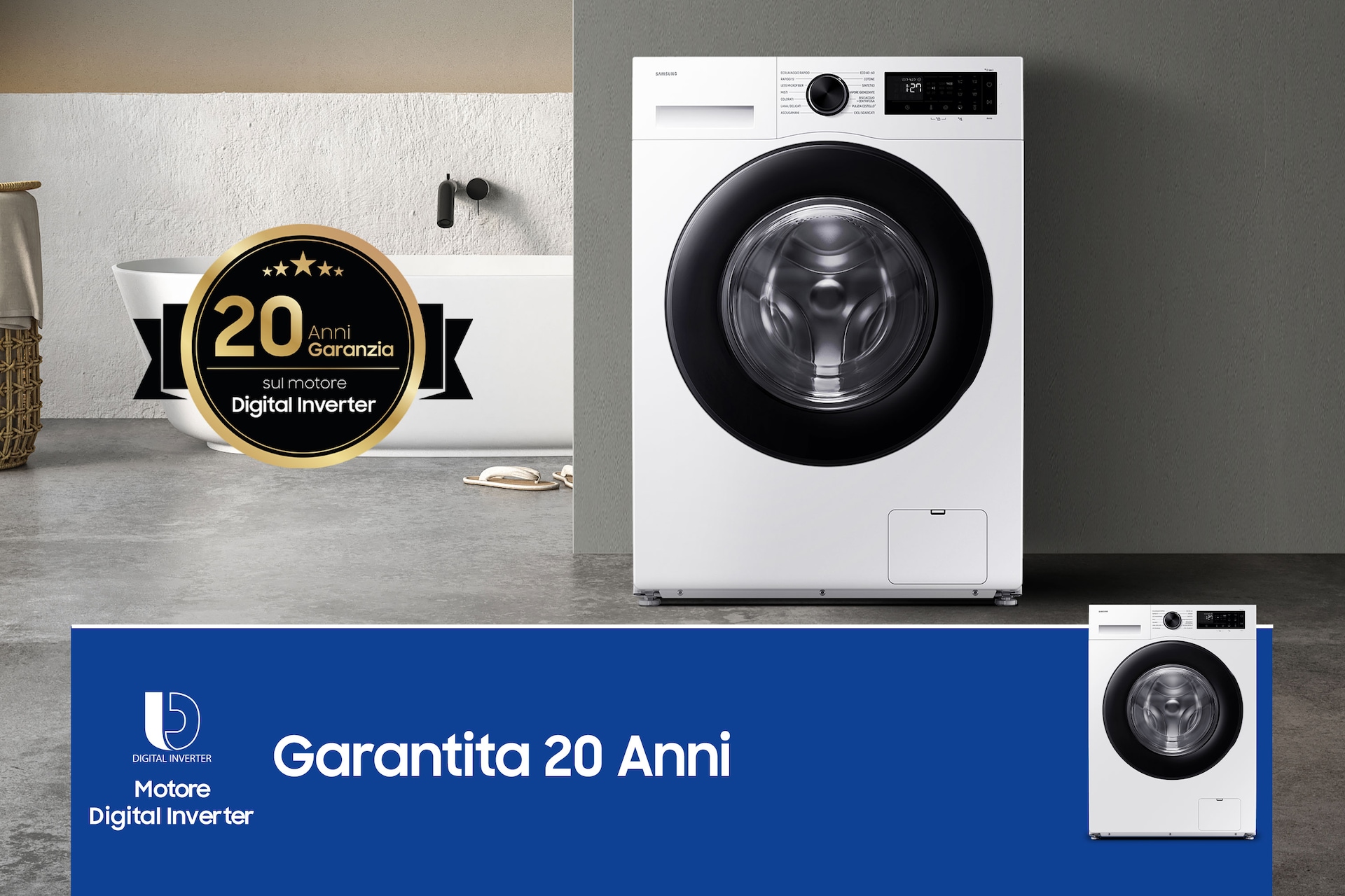 Lavatrice Samsung Crystal Clean 10Kg WW10FG5U34AEET White