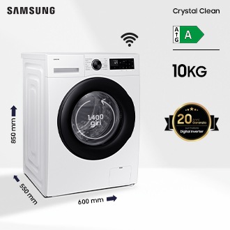 Lavatrice Samsung Crystal Clean 10Kg WW10FG5U34AEET White