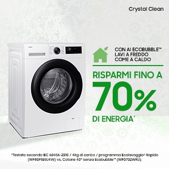 Lavatrice Samsung Crystal Clean 10Kg WW10FG5U34AEET White