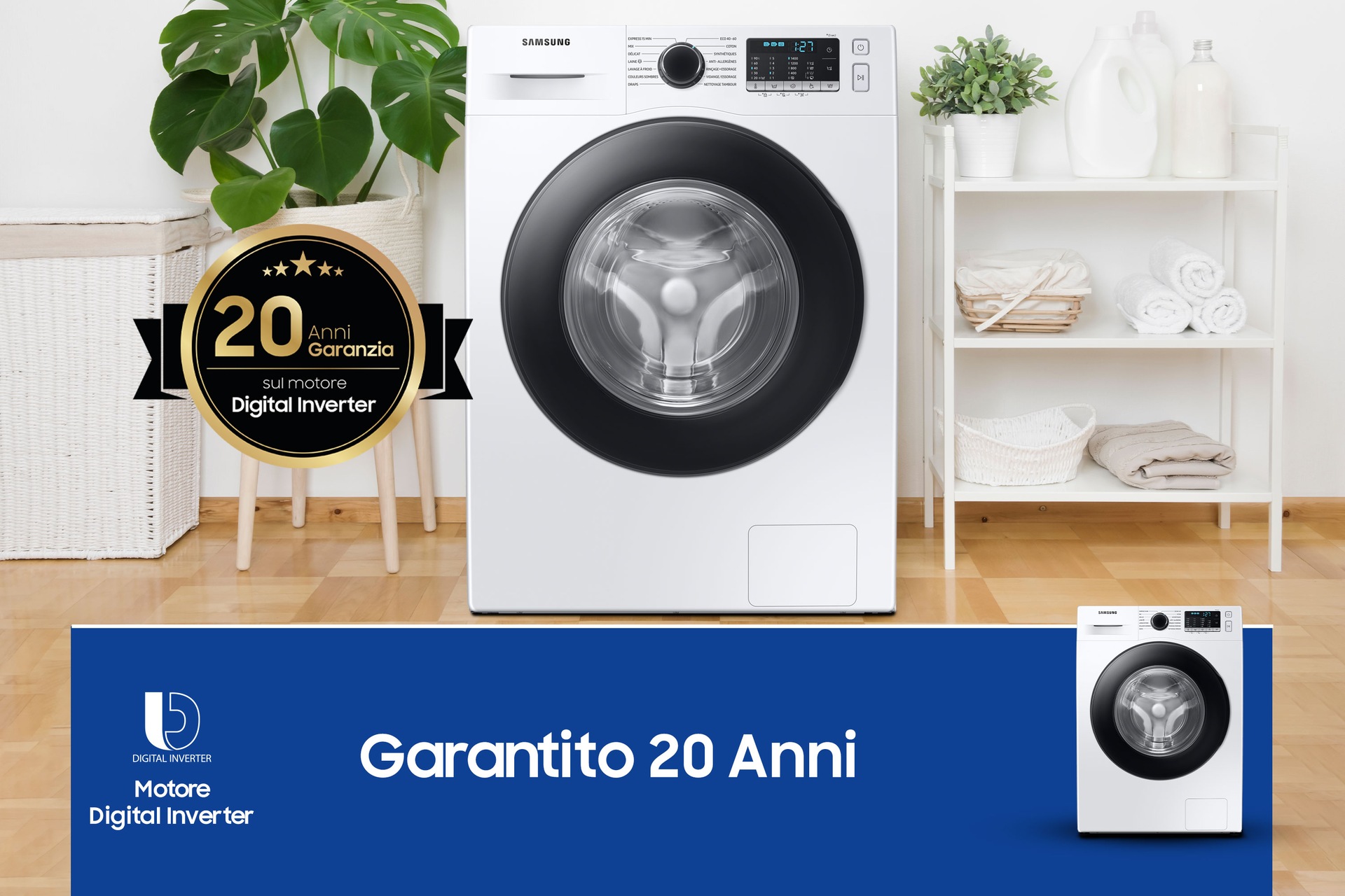 Lavatrice Crystal Clean 11Kg WW11BGA046AEET 1400rpm 11kg Bianco