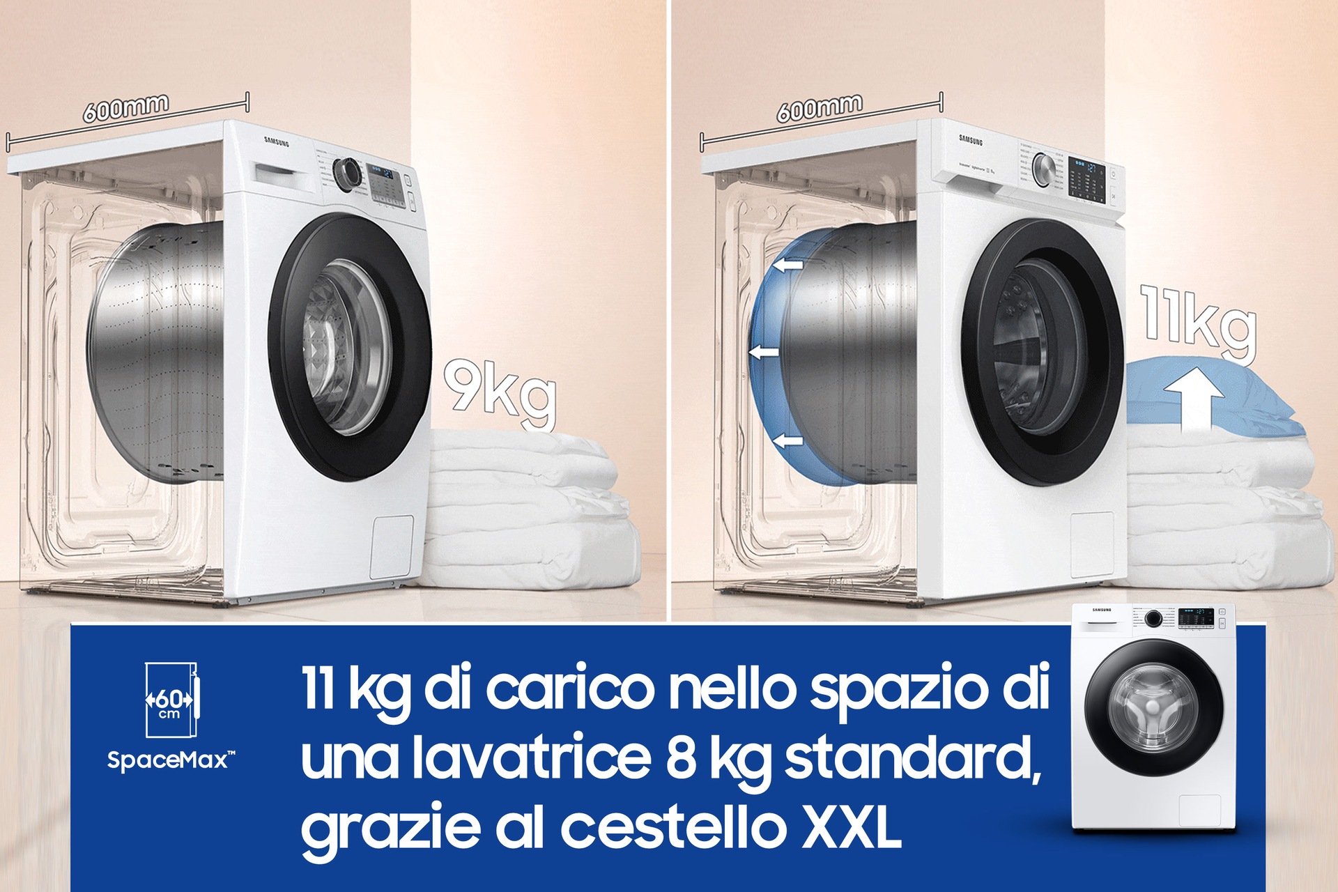 Lavatrice Crystal Clean 11Kg WW11BGA046AEET 1400rpm 11kg Bianco