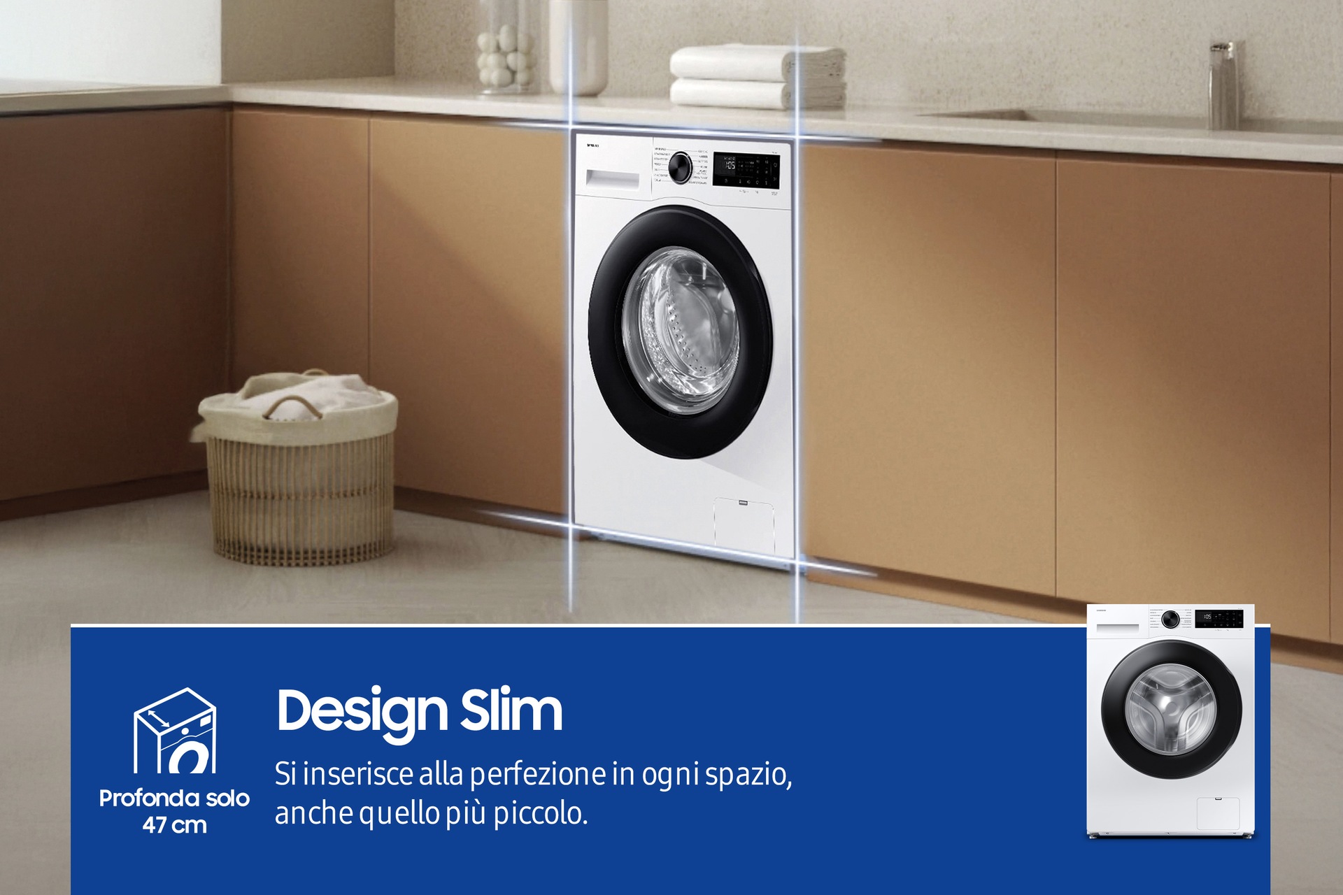 Lavatrice Samsung Crystal Clean Slim 8Kg WW80FG5L32AEET White