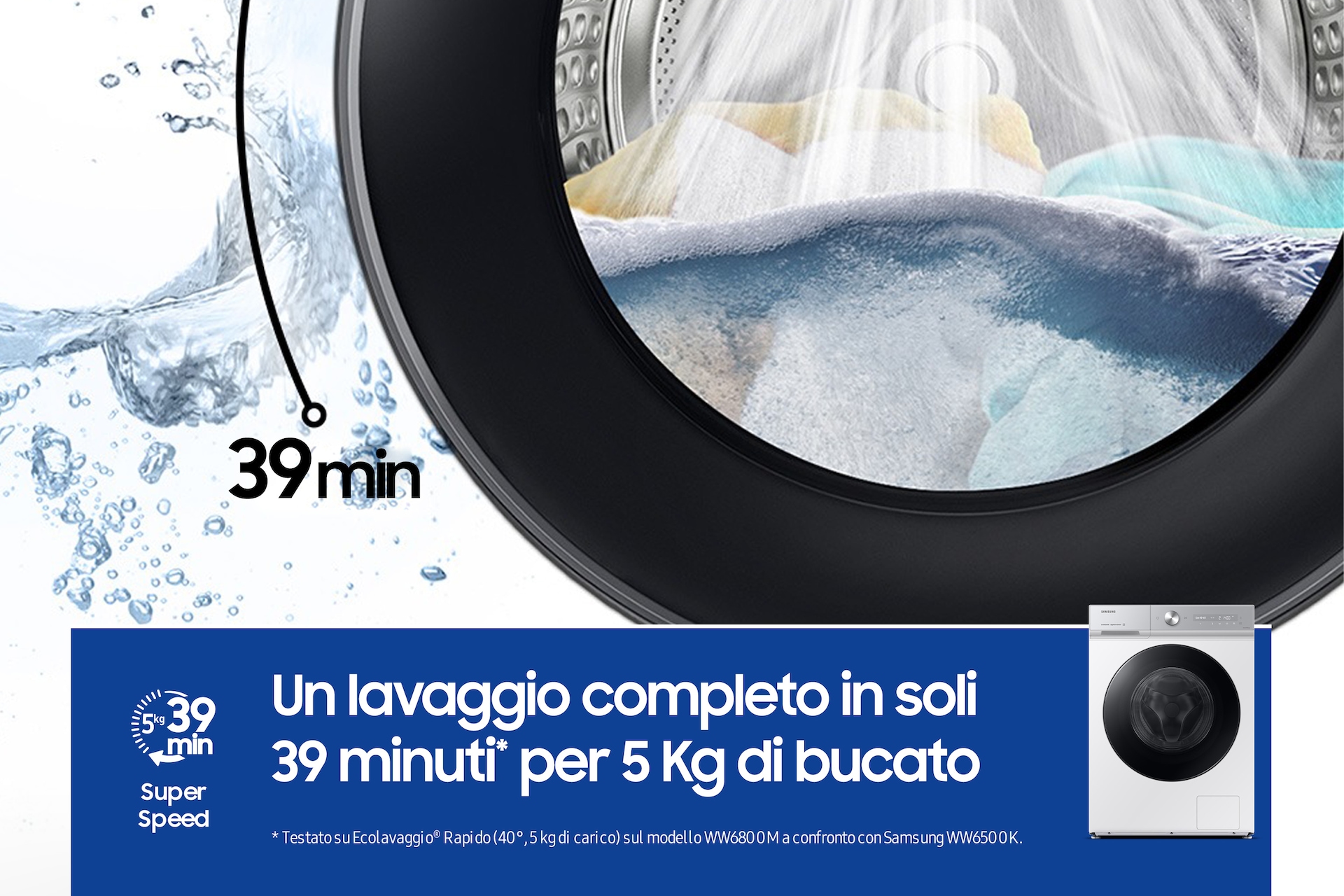 Lavatrice Samsung Bespoke AI™ Quickdrive 9kg WW90DB8U95GHU3 White
