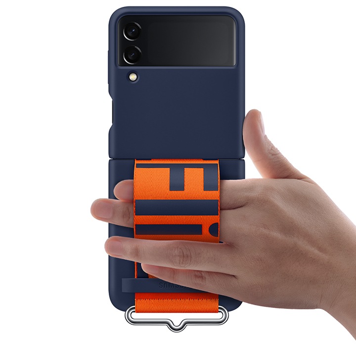 ケース・カバー | Galaxy Z Flip3 5G Silicone Cover with Strap Navy