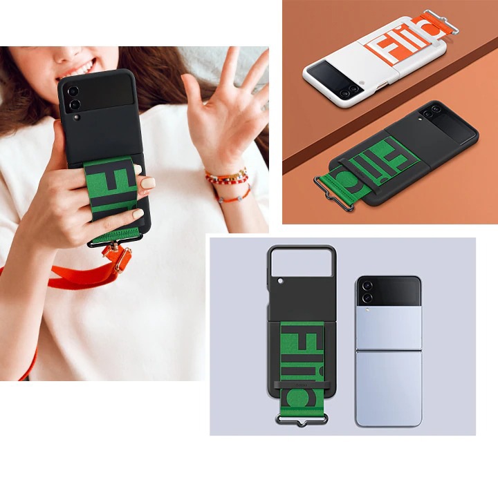 ケース・カバー | Galaxy Z Flip4 Silicone Cover with Strap Black