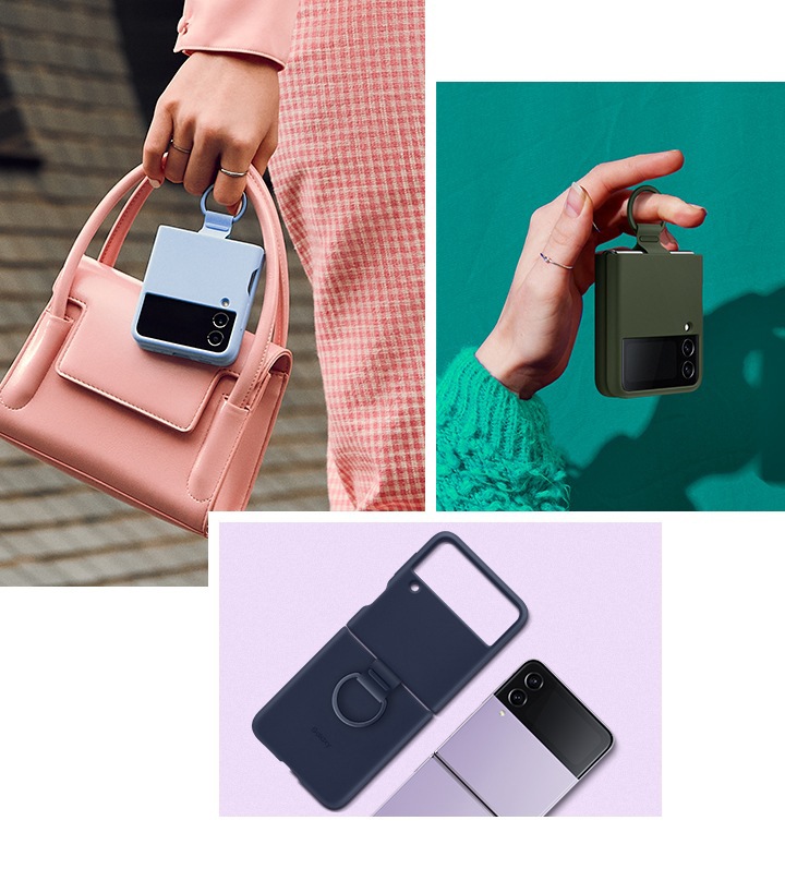 Galaxy Z Flip4 Silicone Cover with Ring Khaki | Samsung