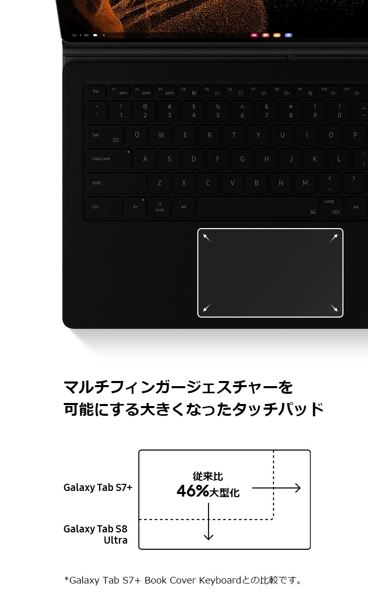 キーボードカバー | Tab S8 Ultra Keyboard Cover Black | Samsung 