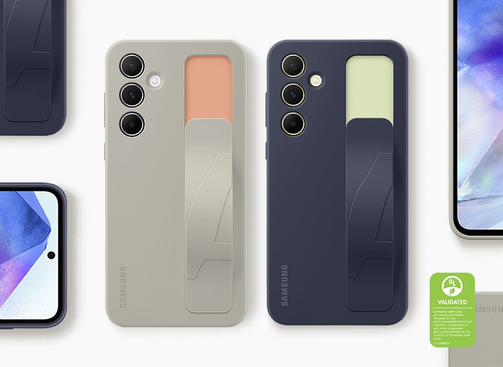 Galaxy A55 Standing Grip Case Gray | ケース・カバー | Samsung