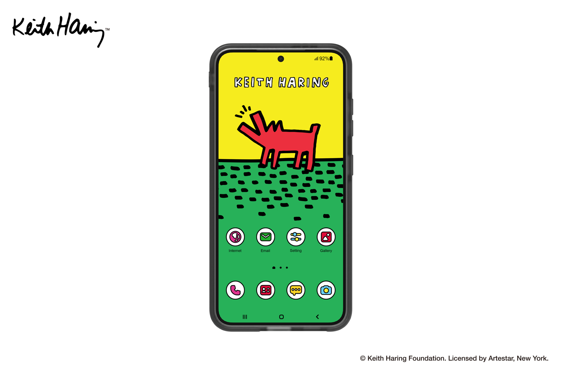 Galaxy S24 Keith Haring Barking Impression Case Yellow