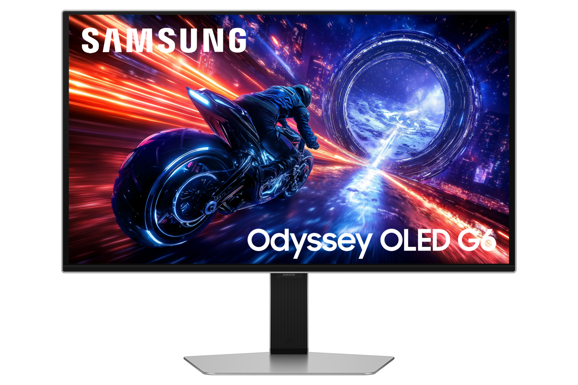 27" Odyssey OLED G6 G60SF QHD 500Hz Gaming Monitor LS27FG602SIXCI Front2 Silver 