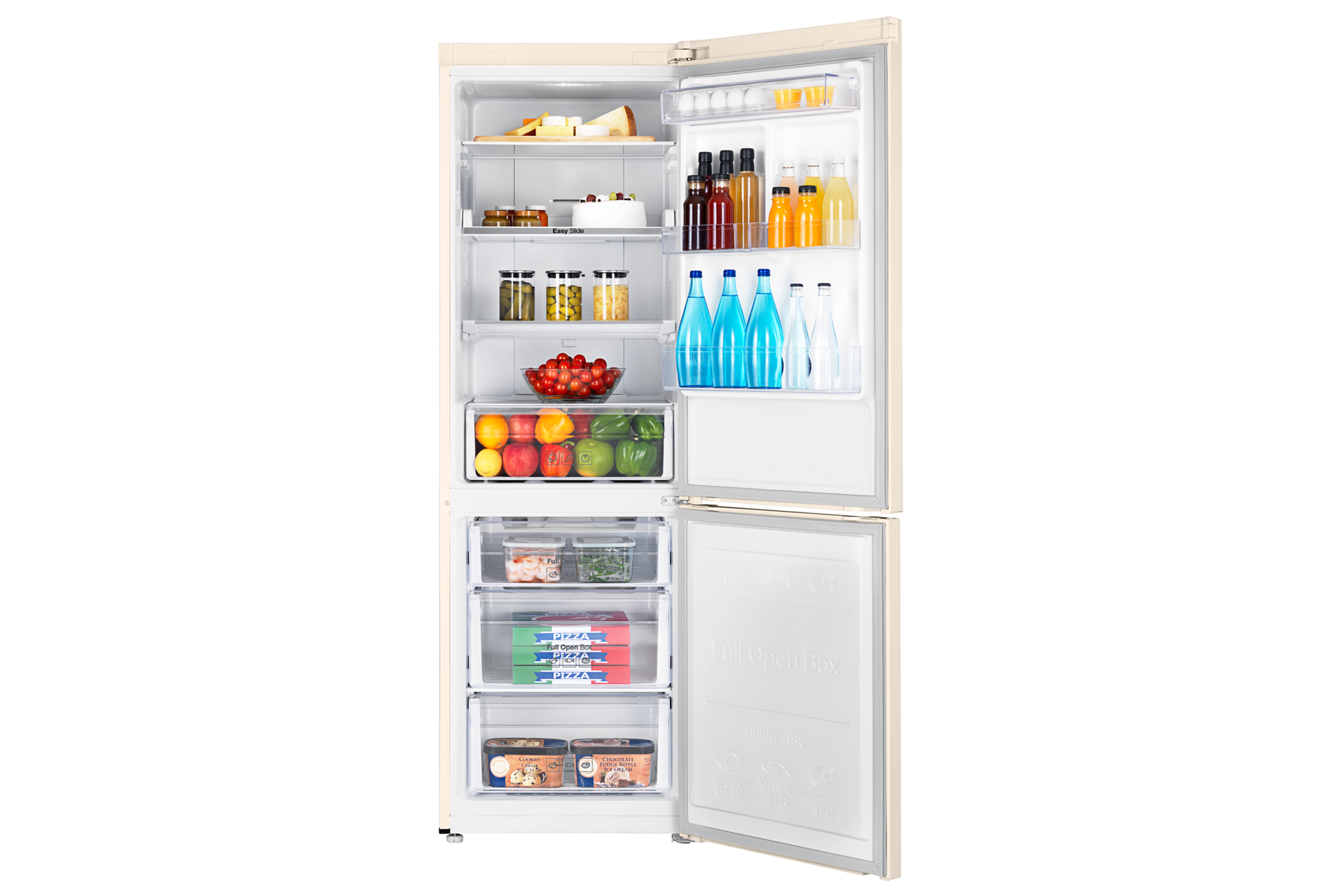 front-open-with-food Beige Wood