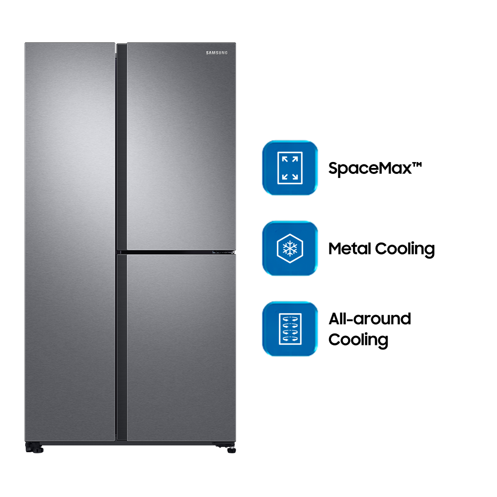 634 Л Тоңазытқыш  Side-by-Side Metal Cooling  Болат түстес