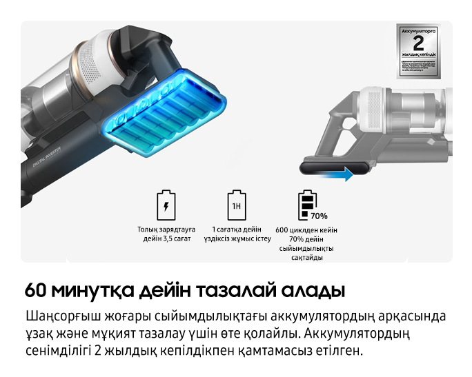 200W Тік шаңсорғыш  Jet™ 75 Pro Spray Spinning  Күміс