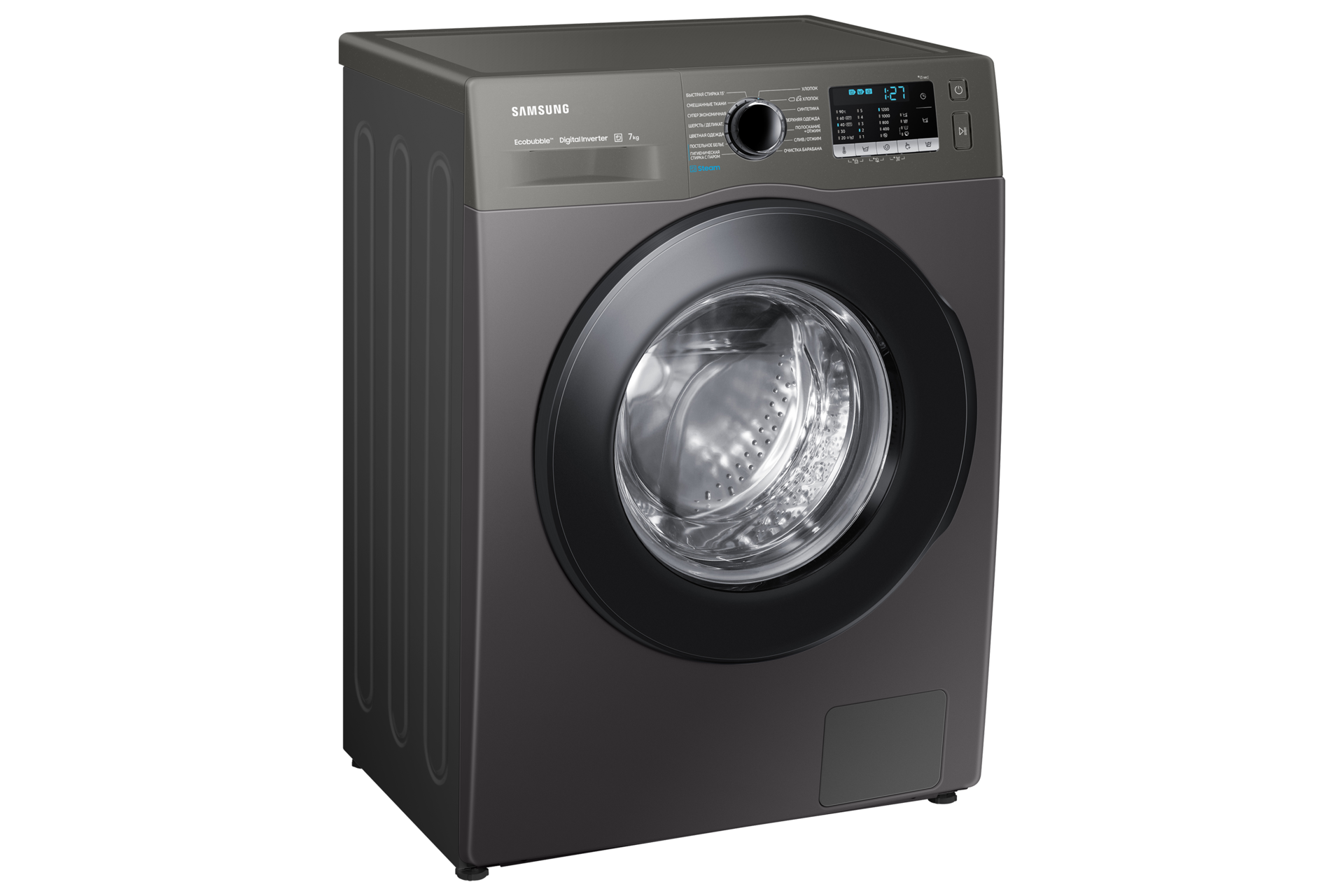 7kg WW5100A Front load Washer and Dryers with EcoBubble™ and Super Speed WW70AKAS22 L-Perspective Refined Inox 