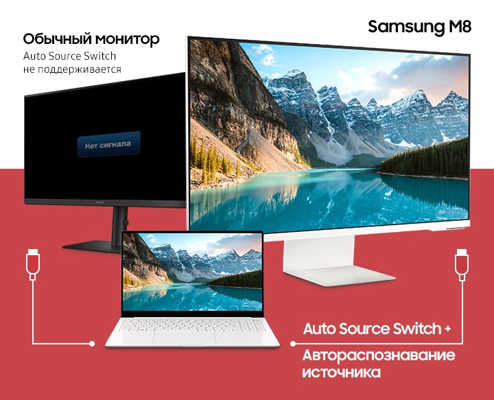 SAMSUNG M8 Series 32-Inch 4K UHD Smart Monitor & Streaming TV with Slim-fit  Webcam for PC-Less Experience, Netflix, HBO, Prime VOD, & More, Apple