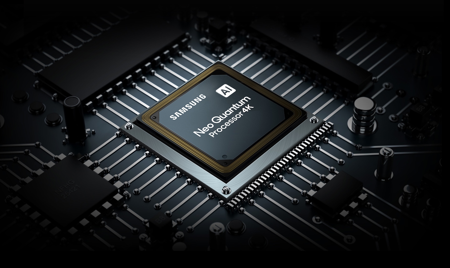 The AI Neo Quantum Processor 4K chip flashes after it is installed.