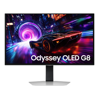 27" Odyssey OLED G8 G81SF 4K 240Hz Gaming Monitor LS27FG812SIXCI Front Silver 