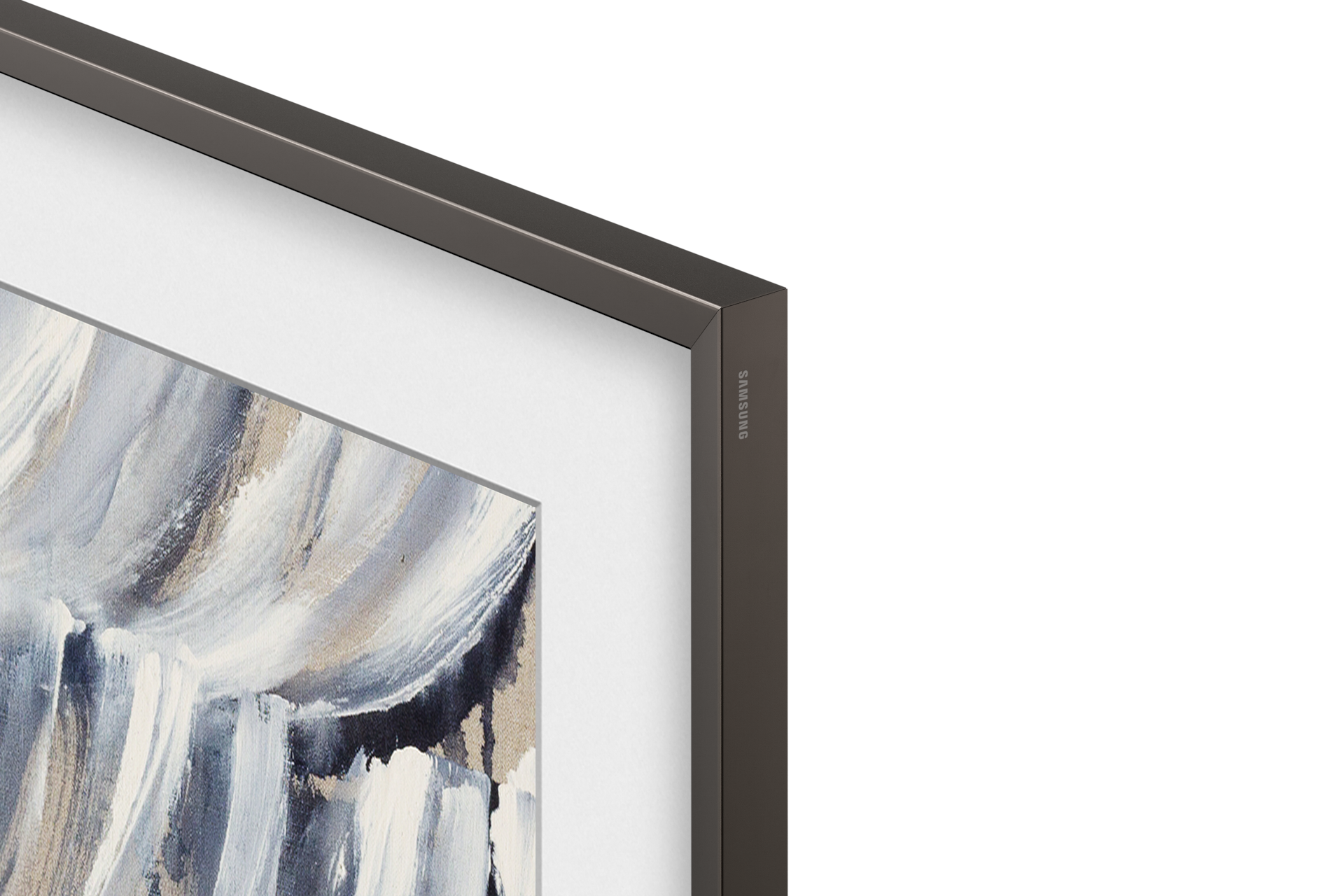 98" The Frame LS03HE 4K Samsung Vision AI Smart TV (2026) Detail-with-bezel-Amber-Blown Black 