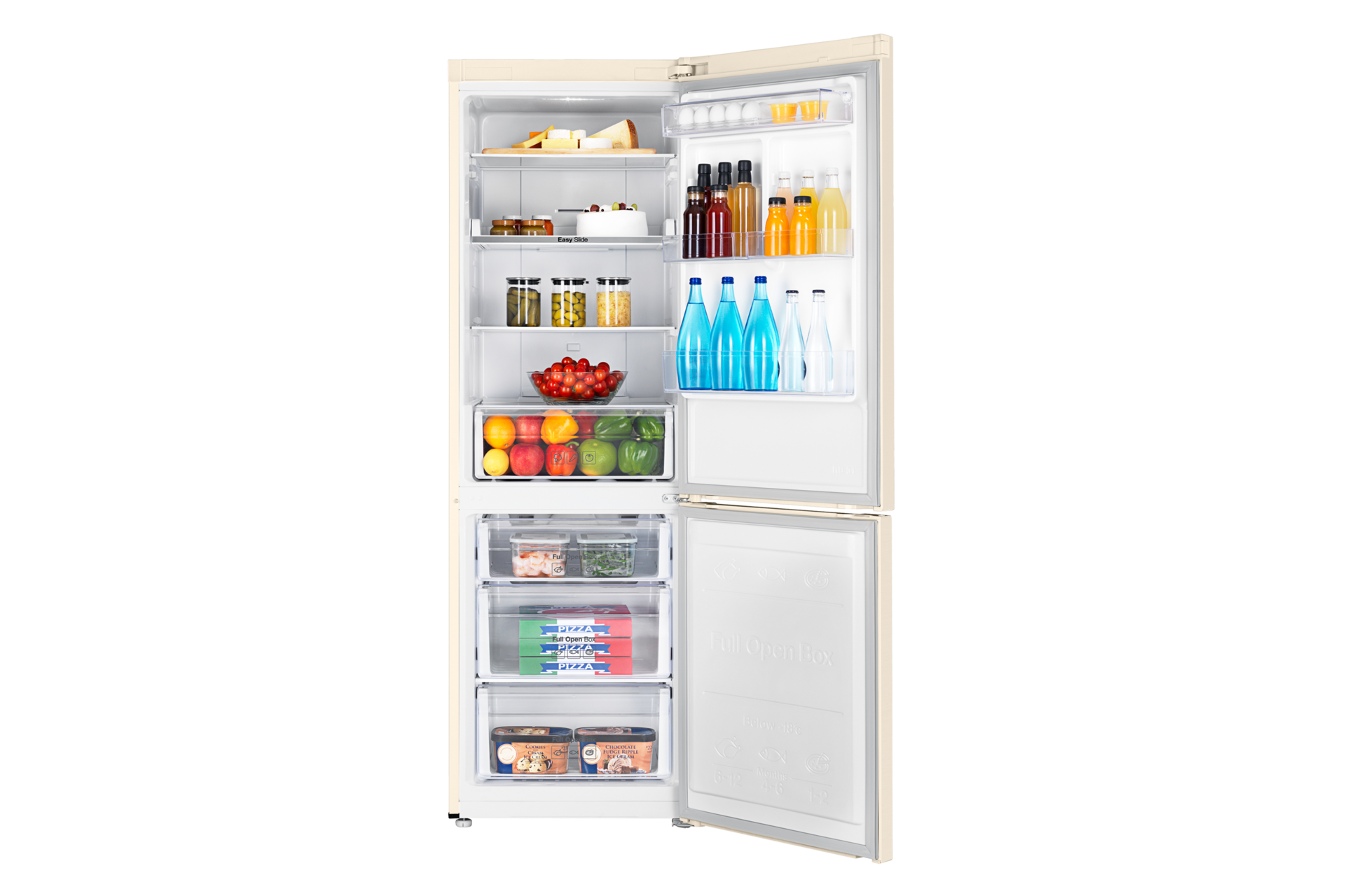 front-open-with-food Beige Wood