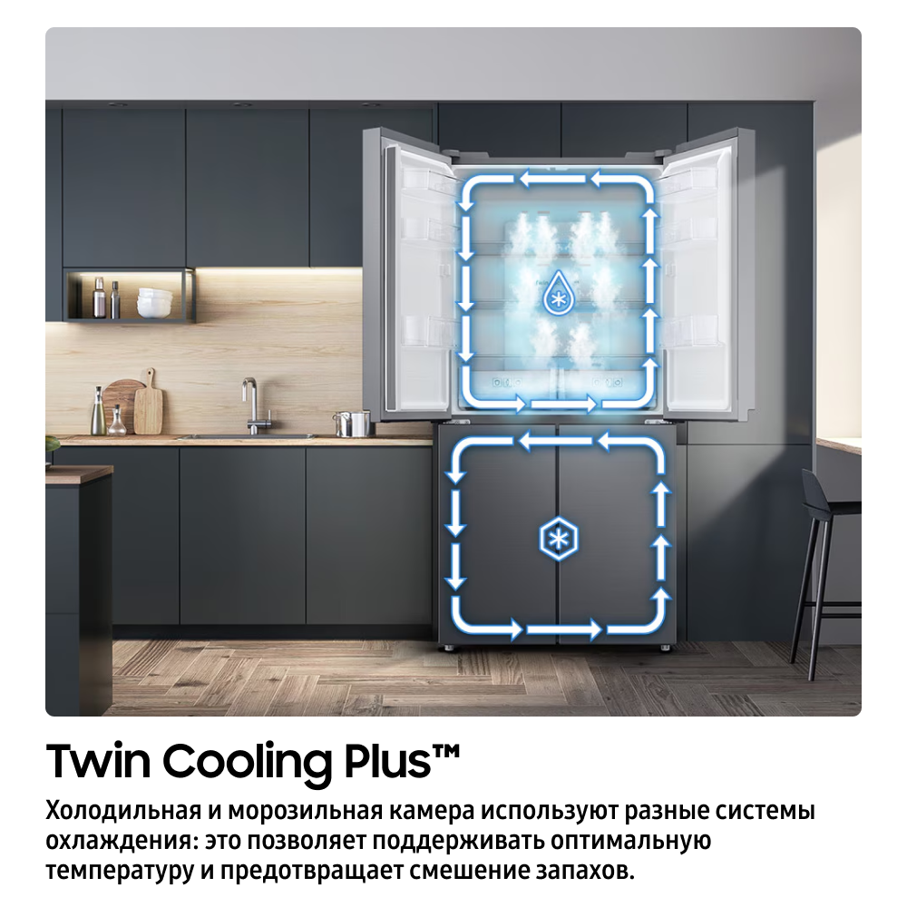 468 Л Холодильник Многодверный Twin Cooling  Черный