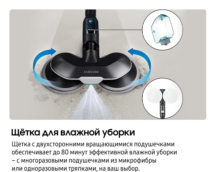 280W Bespoke AI Вертикальный пылесос AI JetLite (Pro Extra) Высокая мощность всасывания + Станция Очистки WI-FI Сатин грейдж