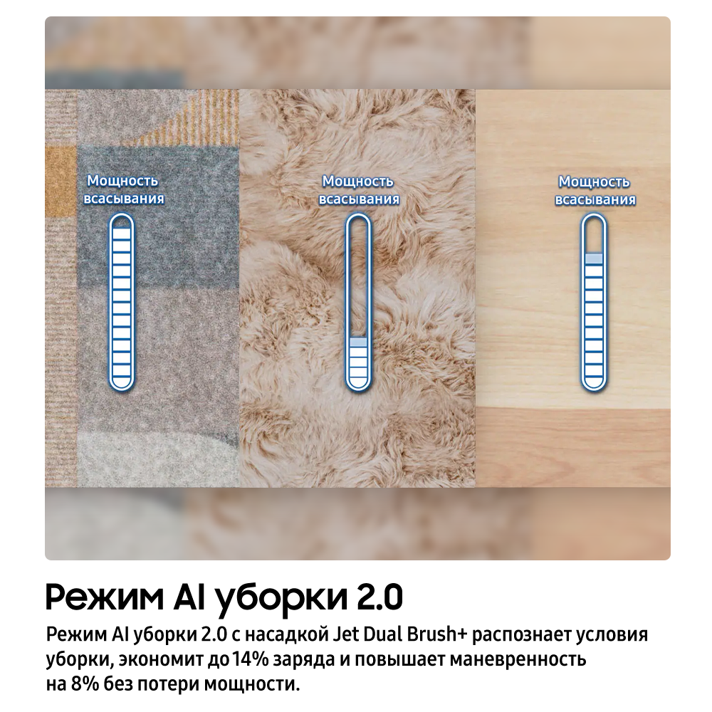 280W Bespoke AI Вертикальный пылесос AI JetLite (Pro Extra) Высокая мощность всасывания + Станция Очистки WI-FI Сатин грейдж