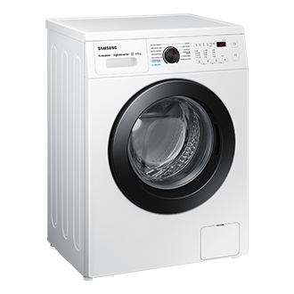 7kg WW4100A Front load Washer and Dryers with EcoBubble™ and Hygiene Steam WW65AK4S21 L-Perspective White 
