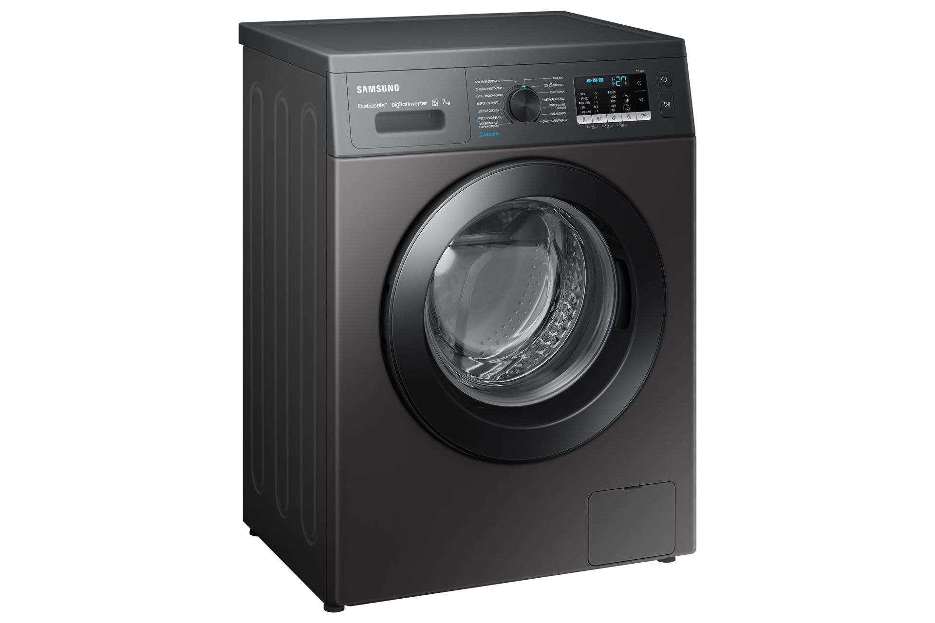 7kg WW5100A Front load Washer and Dryers with EcoBubble™ and Super Speed WW70AK5S21 L-Perspective Refined Inox 