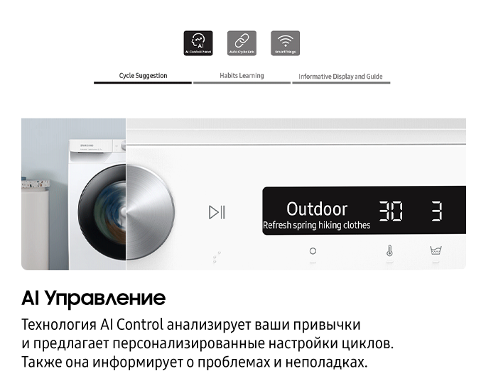 8 КГ Стиральная машина Узкая Ecobubble  WIFI Белый