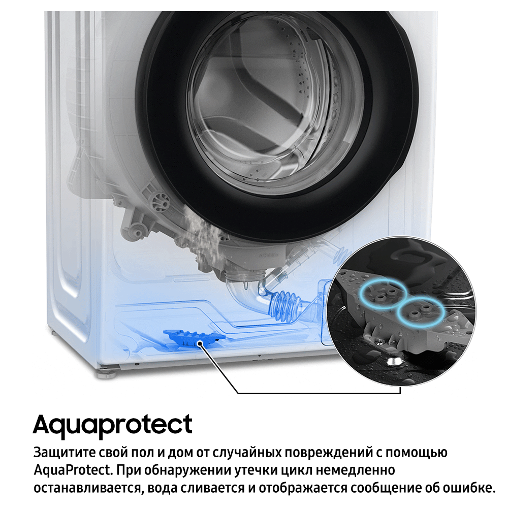 8 КГ Стиральная машина Узкая Ecobubble Белый