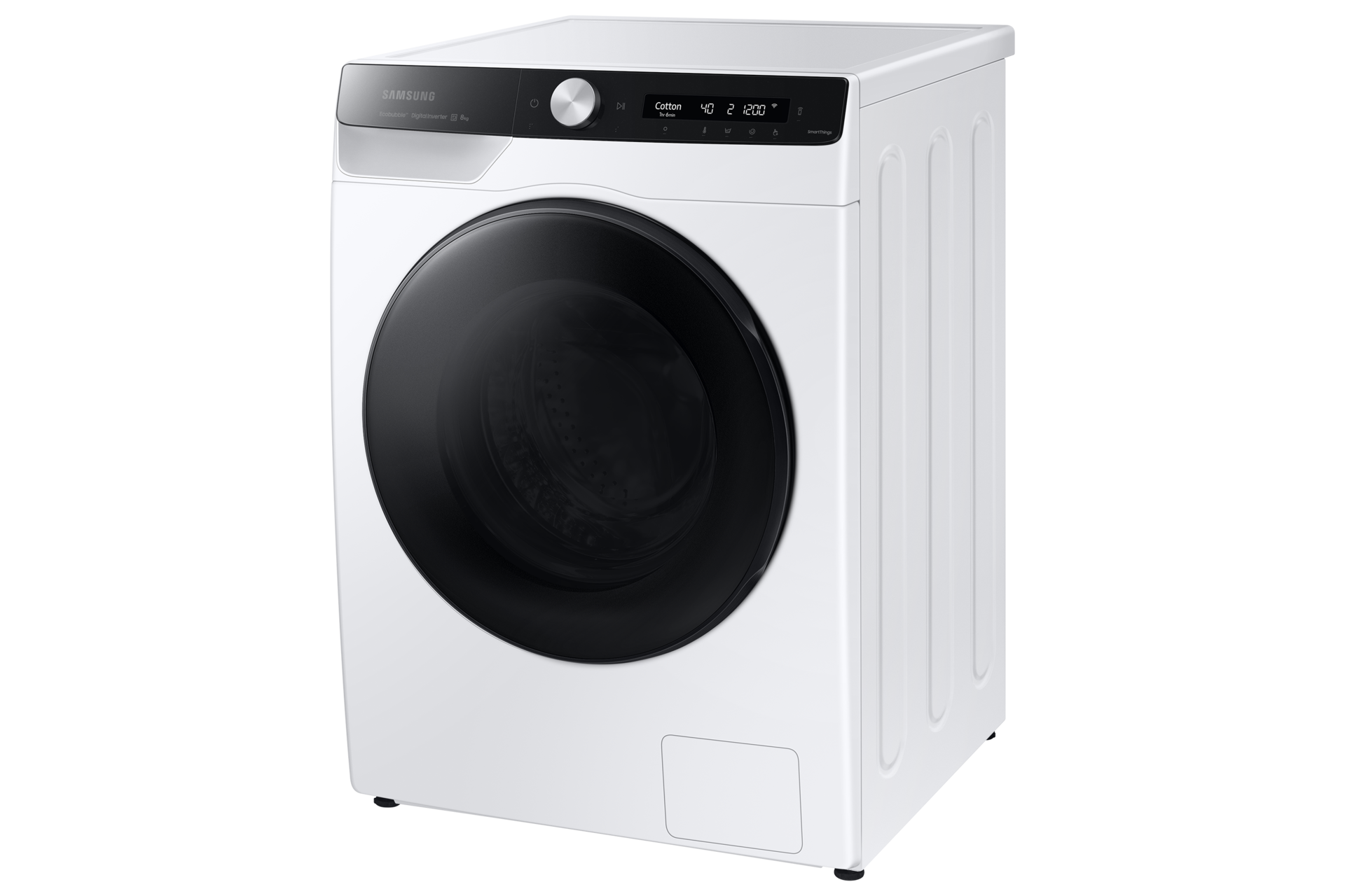8kg WW6100A Front load Washer and Dryers with EcoBubble™ and AI Control WW80AK6L28 R-Perspective White 