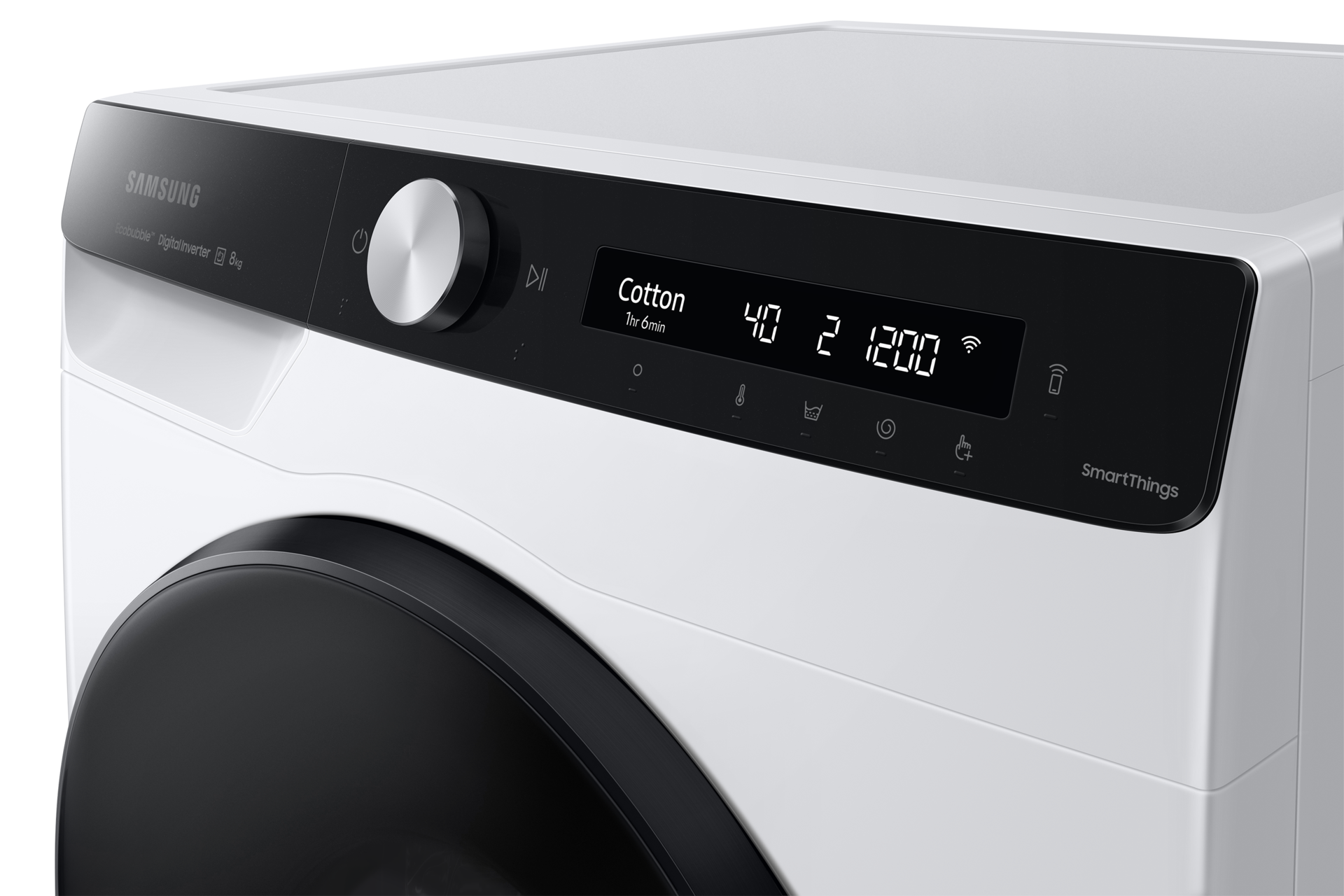 8kg WW6100A Front load Washer and Dryers with EcoBubble™ and AI Control WW80AK6L28 Panel-Control1 White 