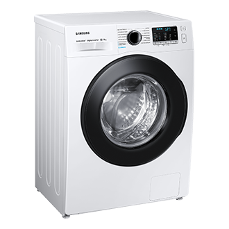 8kg WW5100A Front load Washer and Dryers with EcoBubble™ and Super Speed WW80AKAS26 L-Perspective White 