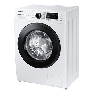 8kg WW5100A Front load Washer and Dryers with EcoBubble™ and Super Speed WW80AKAS26 R-Perspective White 