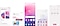 Cinco pantallas diferentes del Galaxy A53 5G que muestran un conjunto personalizado de colores y un diseño con One UI 4. De izquierda a derecha, las pantallas muestran: el fondo de pantalla y el menú de estilo en la configuración, una conversación de mensaje de texto con burbujas de texto de color rosa y borgoña personalizadas, una pantalla de inicio personalizada, un menú de configuración rápida personalizada y una pantalla de cronómetro personalizada. 