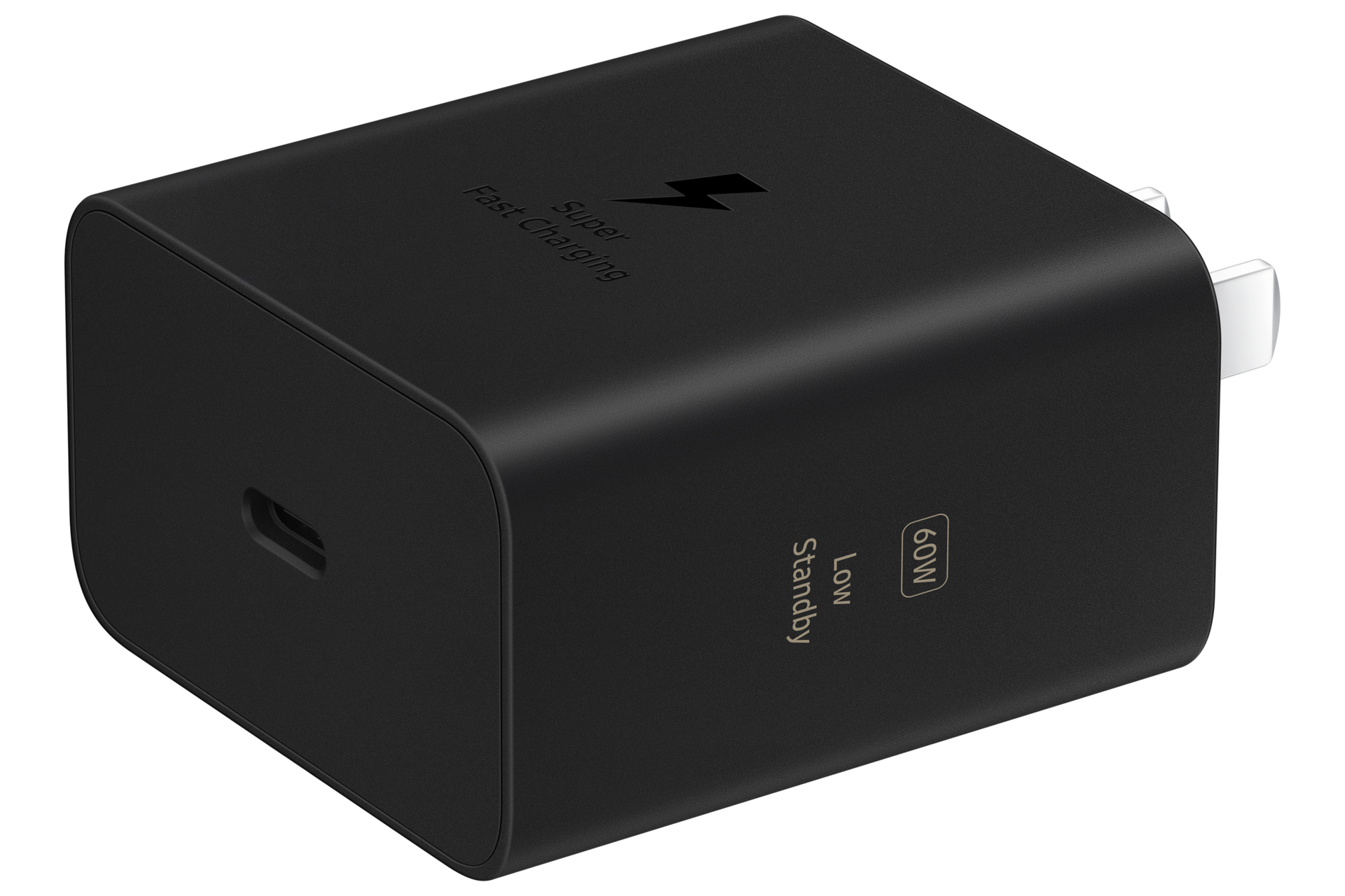 60W Power Adapter (Black) L-Perspective Black 