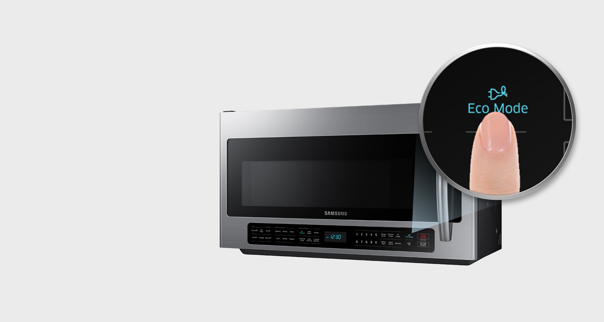 Microondas Samsung Negro ME21R7051SG/AA - Modo ecoloógico